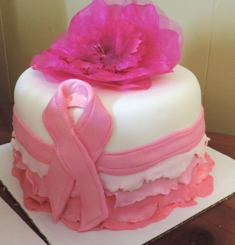 Breast cancer cake flower